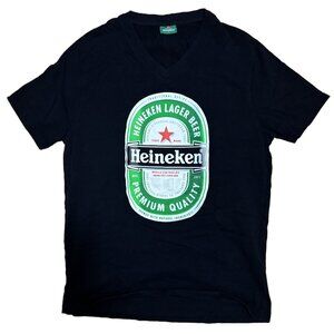 HEINEKEN LAGER BEER ALE, LARGE LABEL LOGO GRAPHIC T-SHIRT *NEW* - SZ. LARGE